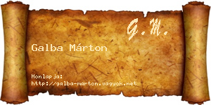 Galba Márton névjegykártya