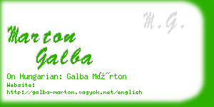 marton galba business card